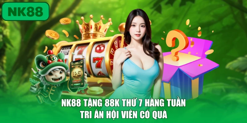 NK88 Tặng 88k Thứ 7 Hàng Tuần - Tri Ân Hội Viên Có Quà 7 NK88 tặng 88k thứ 7 hàng tuần